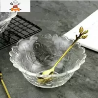 敬平金边燕窝碗甜品碗日式玻璃银耳碗美容院透明小碗家用水晶碗糖水碗