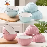 敬平陶瓷碗套装日式釉下彩家用米饭碗吃饭碗10只装纯色简约个性汤碗