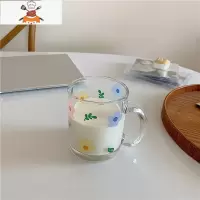 敬平*漂亮的小姨妈* ins清新可爱花朵玻璃碗早餐麦片沙拉碗玻璃杯耐热