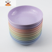 敬平日式小麦加深吐骨头碟菜盘子家用小吃碟子水果盘塑料骨碟5\10个装