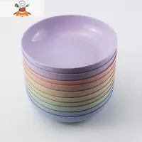 敬平日式小麦加深吐骨头碟菜盘子家用小吃碟子水果盘塑料骨碟5\10个装