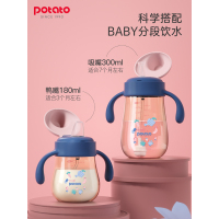 鸭嘴杯吸管杯儿童喝奶杯子大宝宝奶瓶学饮水杯婴儿ppsu两用