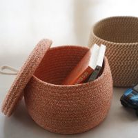 布艺桌面化妆品收纳盒零食杂物糖果水果收纳篮针线盒带盖鸡蛋筐