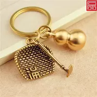 手工中国风纯黄铜钥匙扣挂件配饰创意个性复古簸箕汽车钥匙挂饰