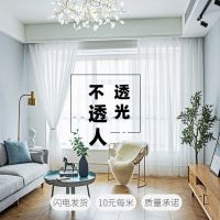 纱帘窗纱成品特价清仓阳台家用白纱加厚飘窗客厅半帘透光不透人
