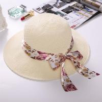 夏季新款女士防晒女帽沙滩可折叠蝴蝶结大檐防晒遮阳草编太阳帽