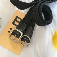 帆布腰带女士弹力编织松紧皮带男女韩版简约百搭休闲ins风裤带潮