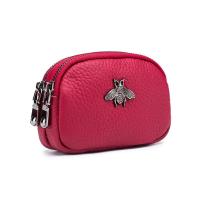 头层牛皮小零钱包可爱女硬币包双拉链 新款真皮迷你零钱袋小手包