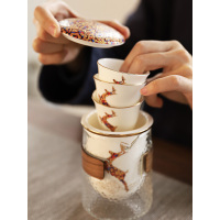 户外防烫玻璃快客杯便携式随身包旅行茶具单人套装泡茶壶一壶二杯