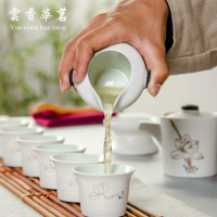 雪花釉功夫茶具 侧把壶雪花釉功夫茶具 陶瓷旅行茶具套装