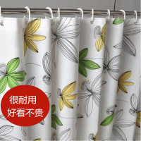 卫生间家用加厚防水防霉浴帘日本套装免打孔浴室门帘挂帘隔断窗帘