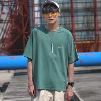 2020新品夏季ins日系个性宽松休闲简约短袖潮流英文印花印纯棉T恤