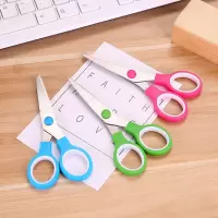 2把-韩国文具学生剪刀办公双环剪刀儿童手工DIY圆头安全剪刀美工剪刀A