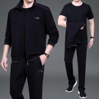 新款2020高端春季运动套装男士商务春秋季休闲服男跑步棉男装爸爸装三件套