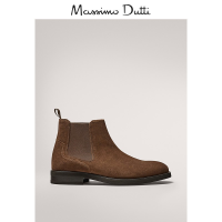 季中折扣 Massimo Dutti男鞋 弹性带设计绒面皮短靴百搭简约靴子 12002550709