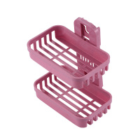 免打孔肥皂盒卫生间沥水壁挂香皂浴室置物架吸盘双层肥皂架|双层-粉色[1套2层装]拍2件元4件元