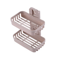 免打孔肥皂盒卫生间沥水壁挂香皂浴室置物架吸盘双层肥皂架|双层-米色[1套2层装]拍2件元4件元