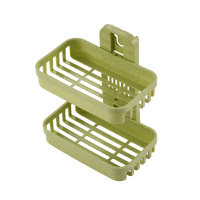 免打孔肥皂盒卫生间沥水壁挂香皂浴室置物架吸盘双层肥皂架|双层-绿色[1套2层装]拍2件元4件元