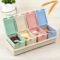 调料盒套装调味盒塑料厨房用品有盖家用盐味精收纳盒格子式作料盒