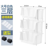 厨房蔬菜置物架放菜架水果收纳架用品家用大全儿童玩具零食整理筐|大号3层白色送轮子+增高架