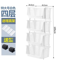 厨房蔬菜置物架放菜架水果收纳架用品家用大全儿童玩具零食整理筐|特大号4层白色送轮子+增高架