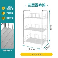 可移动置物架小推车多层寝卧室桌下客厅宿舍零食书收纳神器整理架|三层【加固款】不带轮+垫层