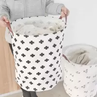 北欧家居脏衣篮 简约布艺折叠宿舍收纳桶脏衣篓放脏衣服桶收纳筐