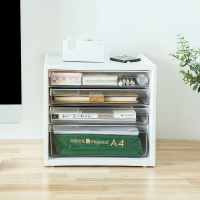 桌面收纳盒办公室置物架塑料抽屉式收纳柜a4文件夹多层储物整理盒