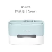 笔筒收纳盒多功能纸巾盒北欧创意个性简约时尚可爱少女心ins学生桌面文具笔架笔盒办公用品办公室笔桶大容|抹茶绿-多功能笔筒