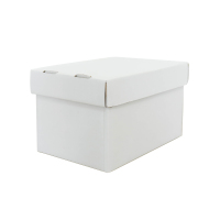 希山牛皮纸箱学生装书箱子档案纸盒有盖收纳盒大号搬家储物整|1号:8L(不含把手)白色尺寸:27*18*16cm 塑料提手