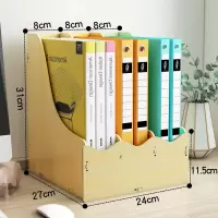 书架桌上学生办公桌面置物架书桌收纳小书架桌上置物架儿童书立架|3栏无笔筒白枫木色