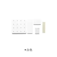 墙上置物架塑料洞洞板收纳客厅厨房卧室隔板家用粘墙免打孔架|白色22*22cm 1层
