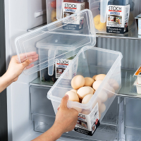日本冰箱保鲜盒抽屉式食物水果蔬菜鸡蛋长方形塑料储物收纳盒