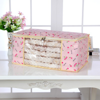 加厚无纺布收纳袋衣服棉被子整理袋防潮防尘搬家软收纳箱|粉白色樱桃 5个加大号更优惠+送1个小号