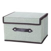 收纳箱特大号装衣服被子防水收纳箱折叠儿童玩具收纳盒宿舍储物箱|仿棉麻-抹茶绿 特大号：50*40*30CM