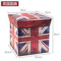 创意卡通儿童玩具收纳箱储物箱收纳盒可折叠书本玩具收纳凳收纳筐|英国国旗方款 卡通