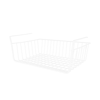 宿舍床下置物篮 隔板下挂篮 铁艺收纳架 寝室衣柜书桌分层置物架|白色 1层