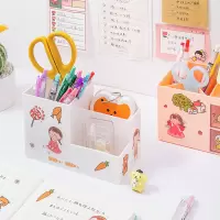 笔筒收纳盒学生ins办公桌置物架桌面收纳架多功能斜插式笔筒创意