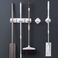 拖把夹挂钩扫把强力放拖布卫生间墙上神器免打孔壁挂式置物收纳架|店长推荐[5夹套餐]3连款+2个拖把夹