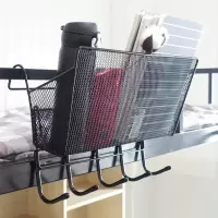 大学生宿舍上下铺床头收纳框盒置物架上铺寝室神器床边挂篮挂钩篮|挂钩挂篮组合(金属黑+挂钩黑) 1层