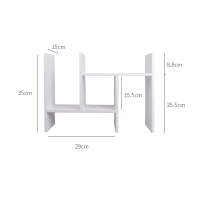 简易桌面置物架简约小书架学生宿舍小书柜办公收纳书挡书立|白色 2层