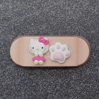 电源插头挂钩厨房无痕数据线收纳桌面理线器插座线卡子壁挂固定器|浅绿色KT爪印