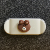 电源插头挂钩厨房无痕数据线收纳桌面理线器插座线卡子壁挂固定器|深灰色小熊头