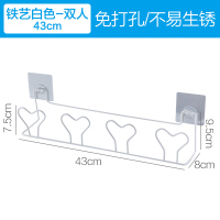 各种收纳神器浴室拖鞋架壁挂免打孔卫生间置物架子门后挂钩|铁艺白色-双人