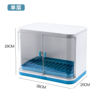 厨房沥水碗柜带盖餐具放碗碟收纳盒用品家用大全台面碗筷置物架|单层碗柜[可用十年加厚加固]