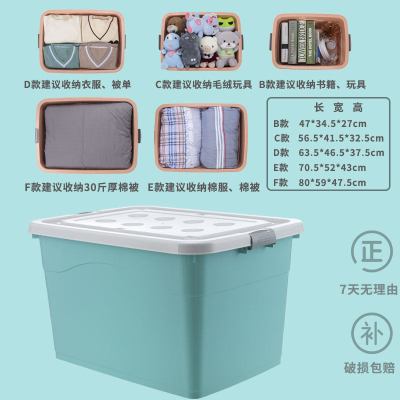 加厚收纳箱塑料特大号家用衣服被子整理|薄荷绿(加厚特惠款) 推荐套装[F款*3]掌柜推荐?