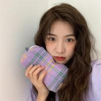 馨帮帮格纹化妆包女便携小号化妆袋化妆刷包化妆品收纳包收纳神器