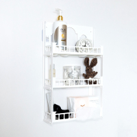 大学宿舍住校神器女寝室上床下桌柜边上铺挂架墙上挂墙收纳置物架|侧挂式3层 1层