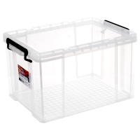 特大号加厚收纳箱塑料透明有盖家用储物箱衣服玩具整理箱收纳盒|高透明(除新疆西藏外) (小号)38L长44宽30高24厘米