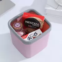 北欧桌面小垃圾桶家用桌上客厅方形无盖筒迷你带压圈收纳盒废纸篓